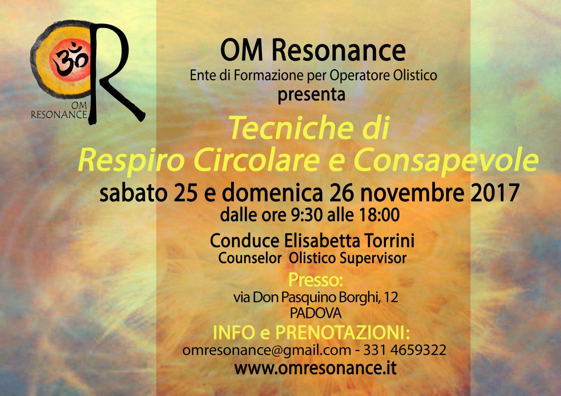 tecniche di respiro circolare e consapevole novembre 2017 padova