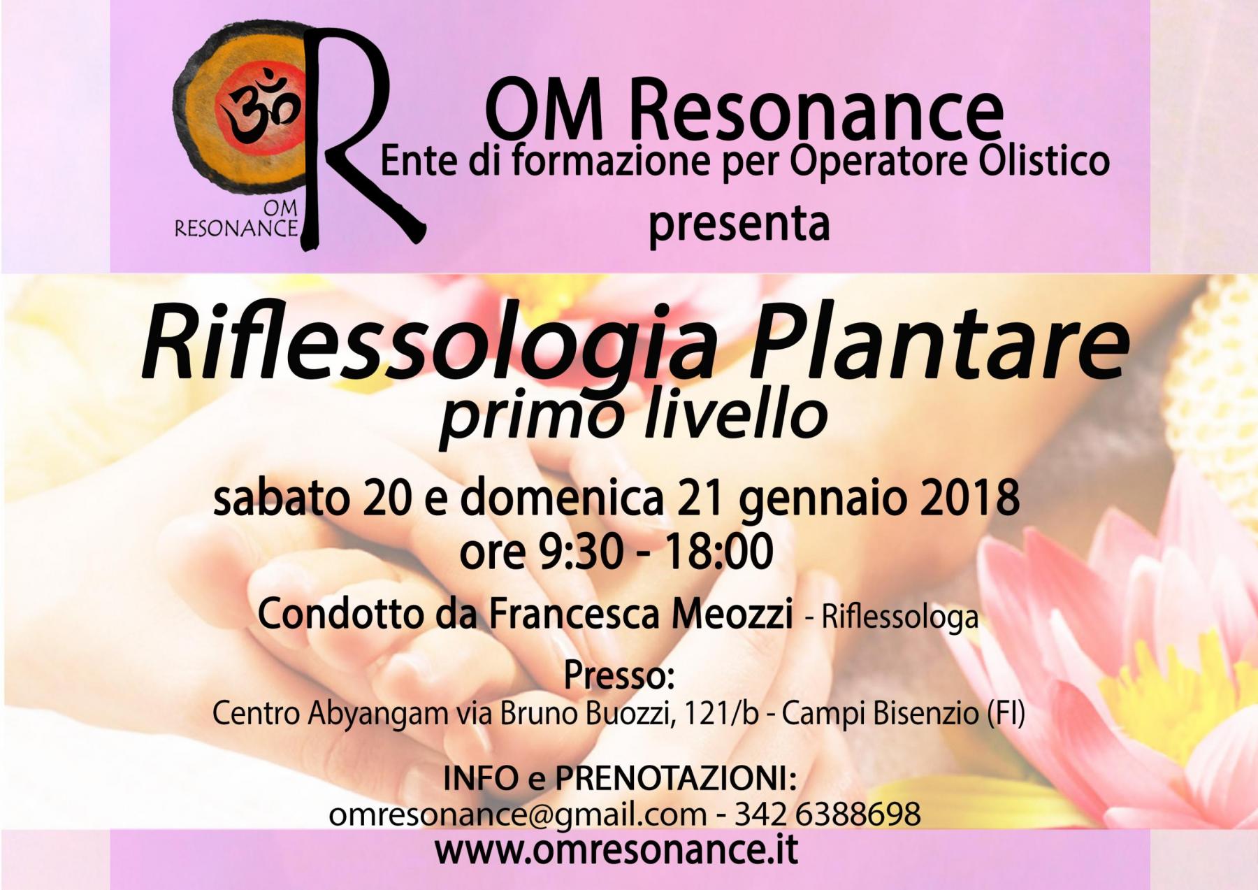 Firenze 20 e 21 gennaio riflessologia plantare