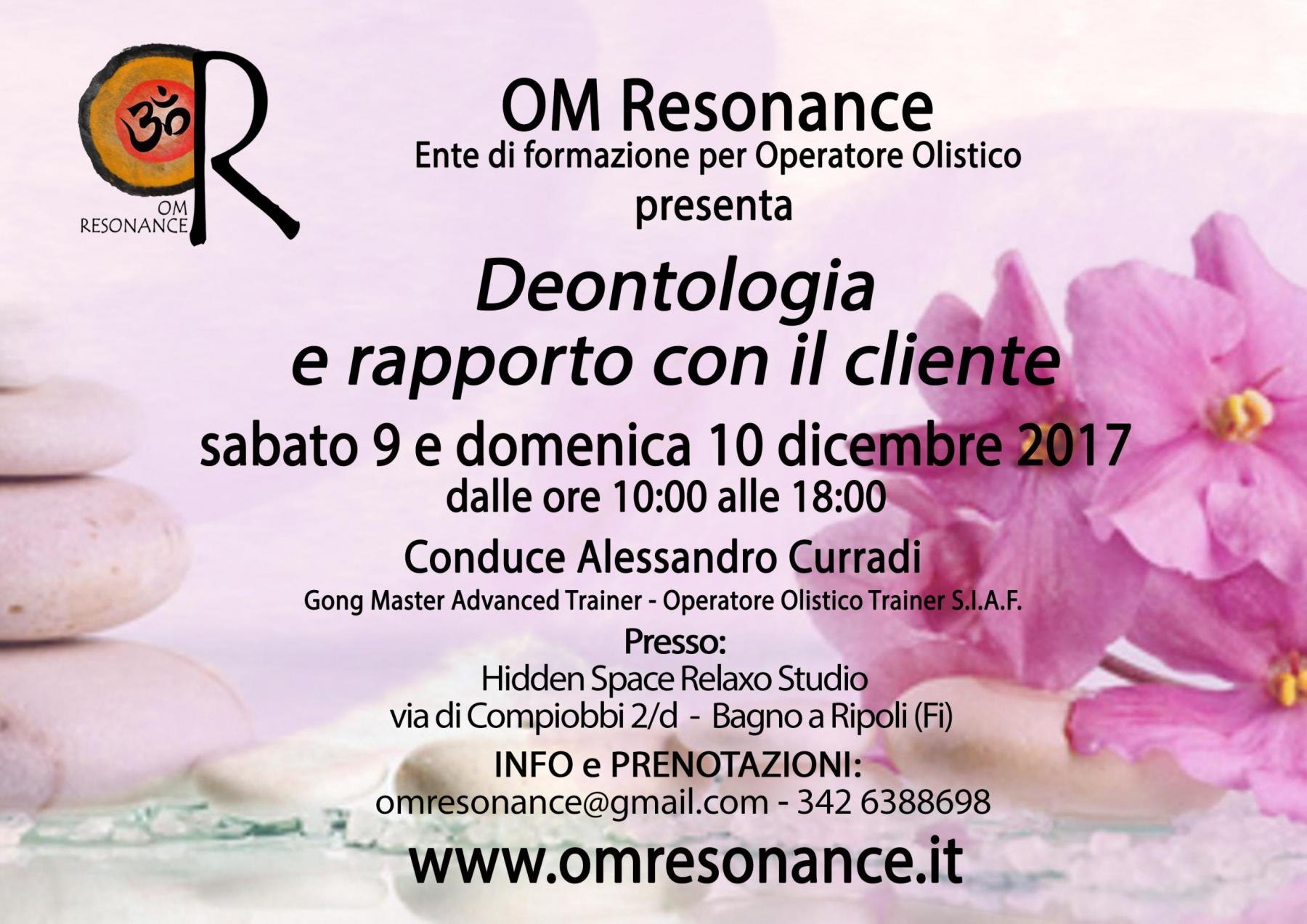 deontologia e rapporto con il cliente firenze om resonance