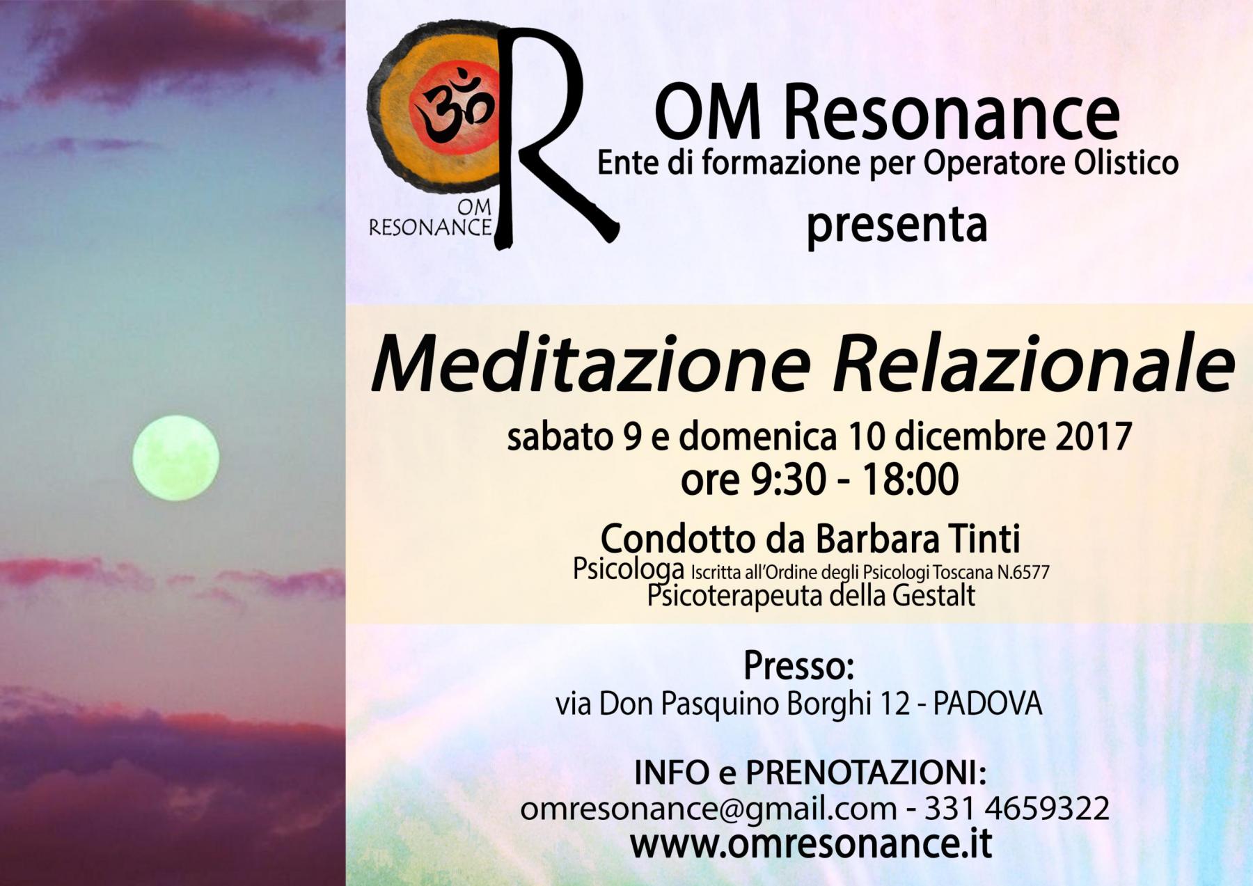 meditazione relazionale 9 e 10 dicembre 2017 PD