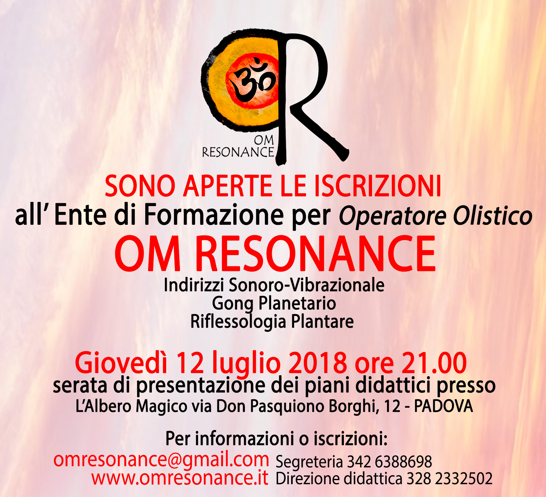 serata presentazione 12 luglio 2018 PADOVA OM Resonance