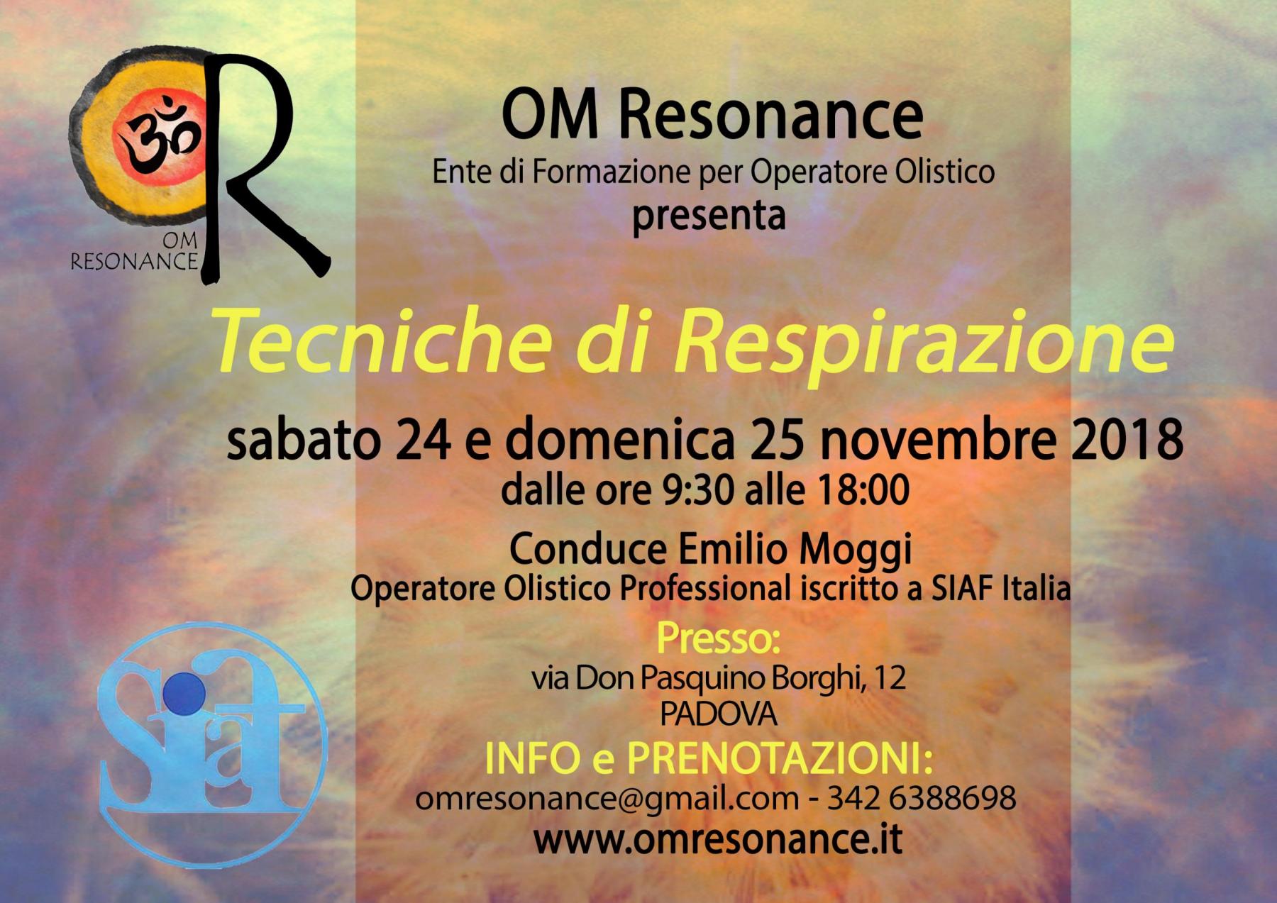 Tecniche di respirazione emilio Moggi Om resonance